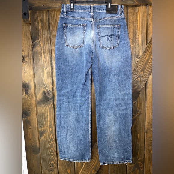 R13 ALICE SLIM STRAIGHT LEG JEANS IN AMBER BLUE - Picture 5 of 10